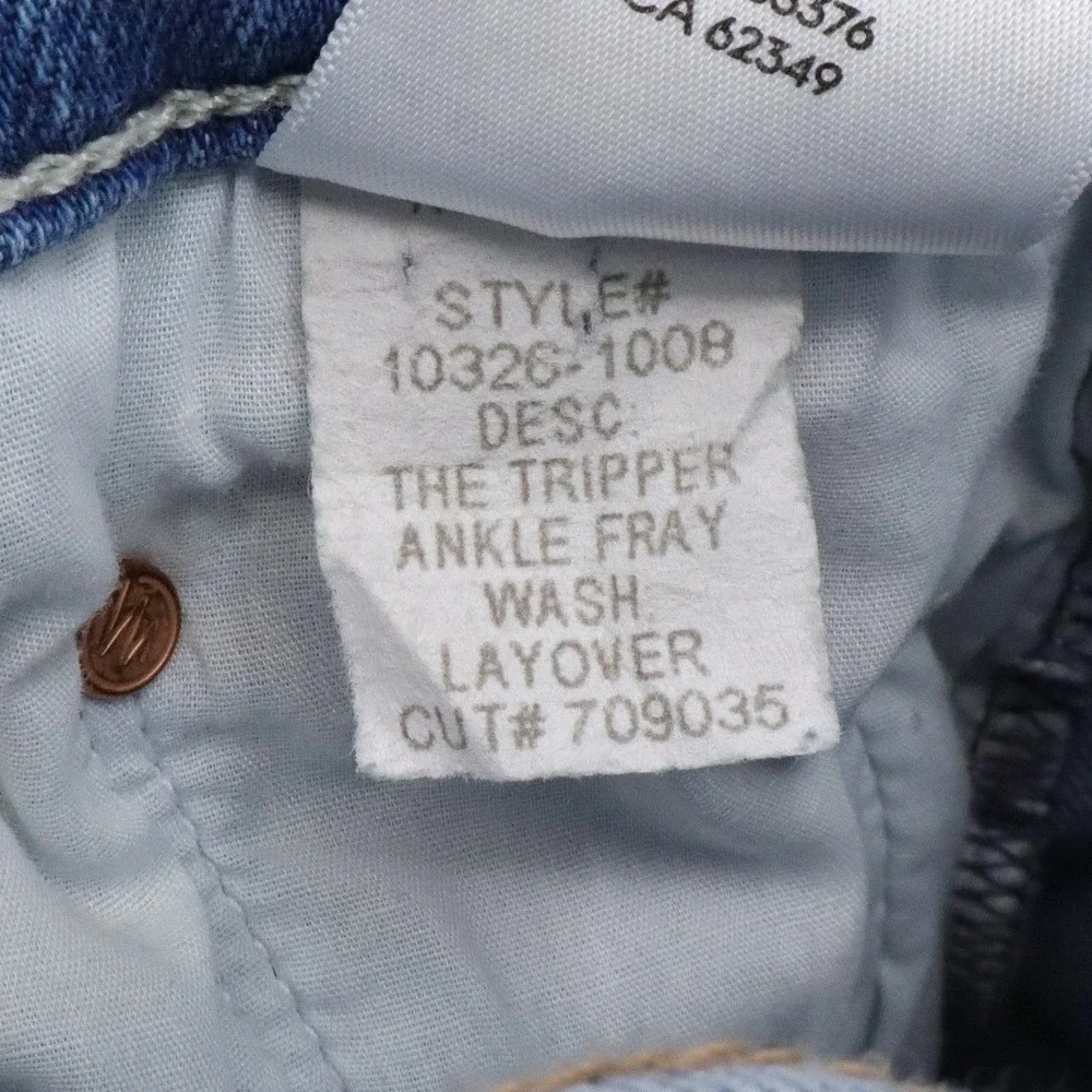 MOTHER The Tripper Ankle Fray Layover Jeans 27 High Rise Straight Denim